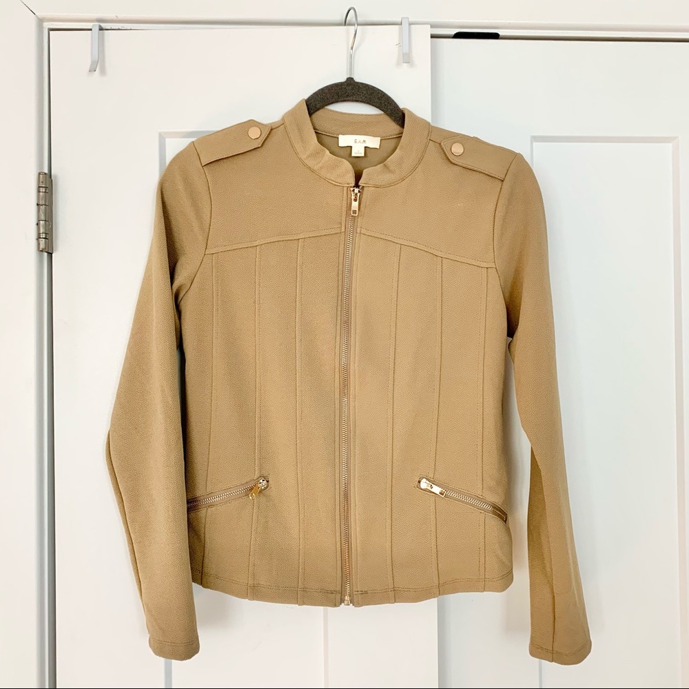 Beige Tan Lightweight Zip Jacket - image 1
